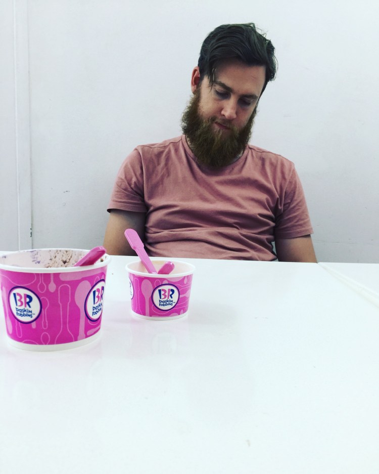 Joel's beard and ice cream