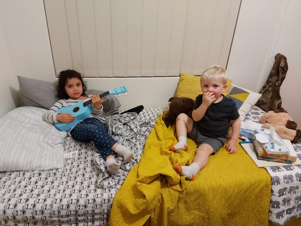 Levi and our friend Jane hanging out